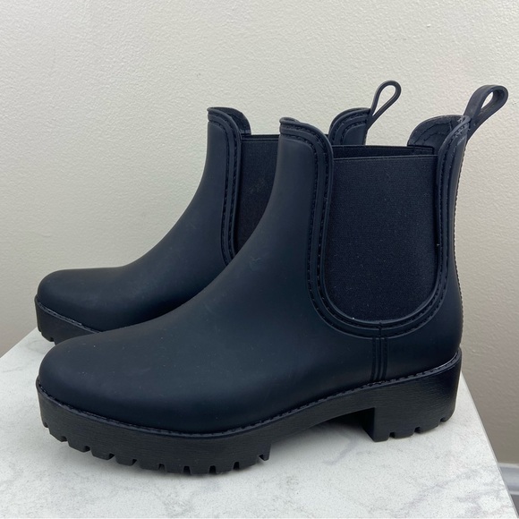 JEFFREY CAMPBELL RAINZ CHELSEA LUG BOOTS Black Matte Size 9 - Picture 16 of 16